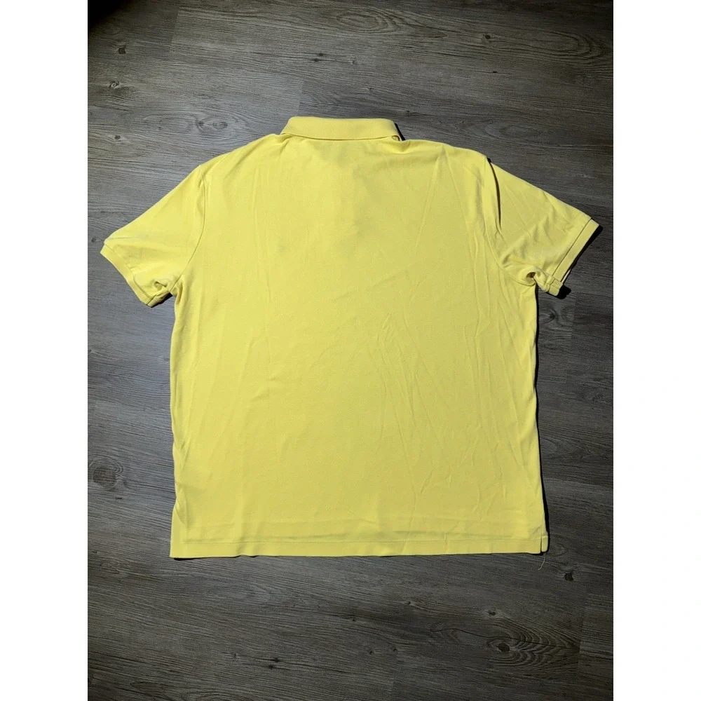 Polo Ralph Lauren Custom Fit Yellow Polo Shirt Men L Pony Logo Cotton